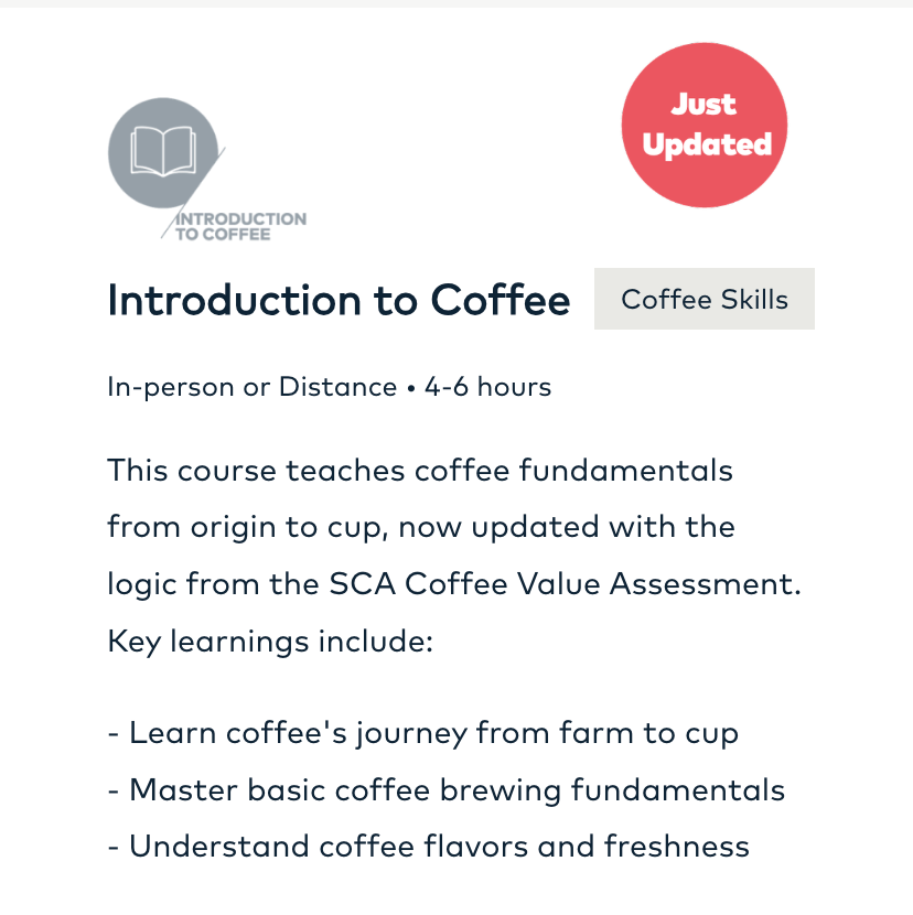 SCA Coffee Skills Program | Introduction To Coffee Module By Keith Tse