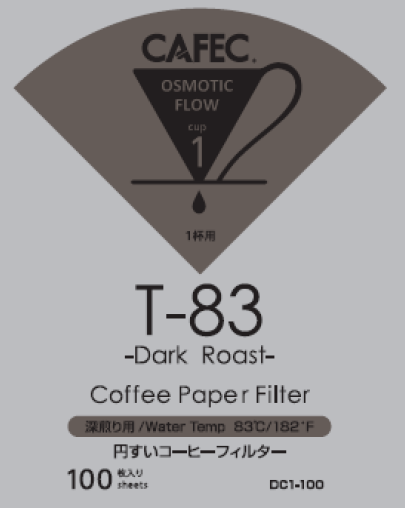 深焙專用濾紙 T-83Dark Roast Coffee Paper Filter ( 100 PCS )