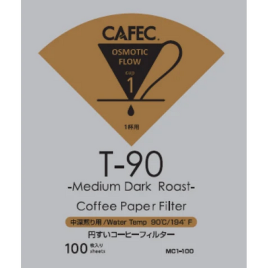 中深焙專用濾紙 T-90Midium-Dark Roast Coffee Paper Filter (100 PCS )
